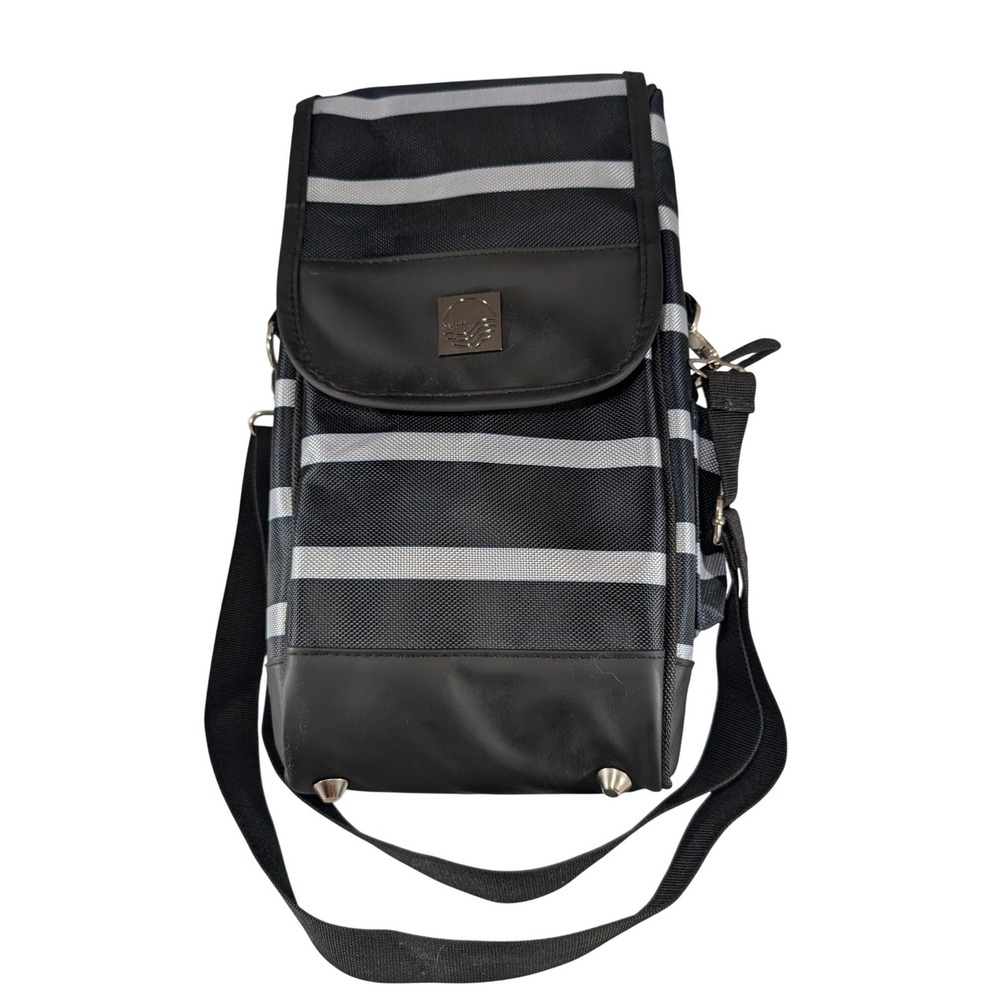 Savvy Outdoors Insulated Wine Tote Bag 2 Bottle Carrier‎ w/ Teal Tumbler Striped